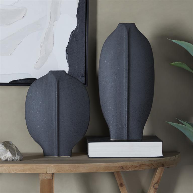 VASIJA BLACK 45 cms y 33 cms H - Time of Interiors