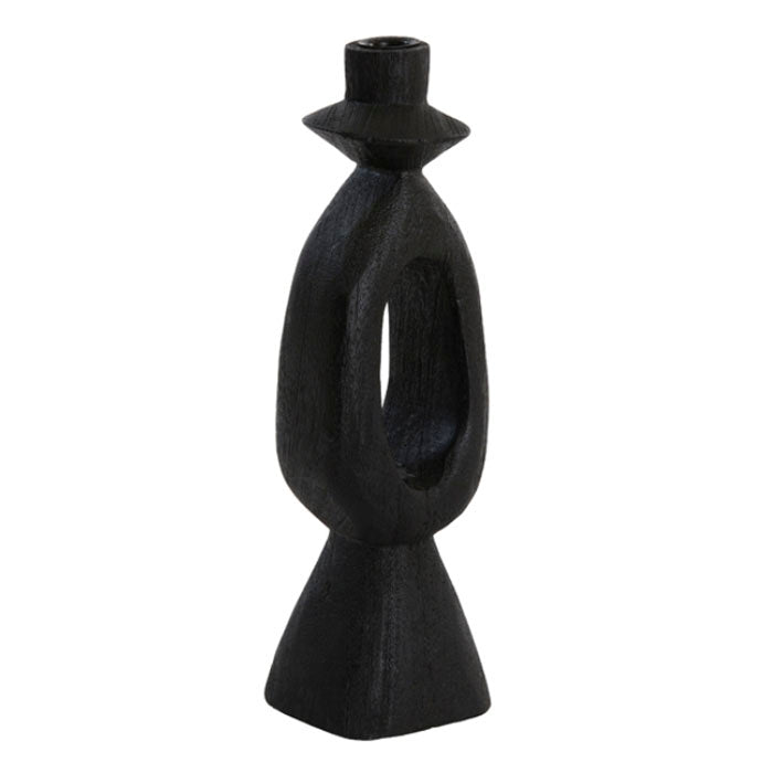 Porta Velas Madera Ragus Black S - Time of Interiors