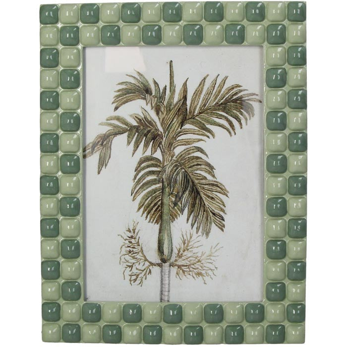 Portarretratos A cuadros Resina Verde