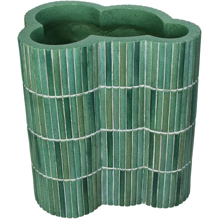 Florero Oliva Resina Verde