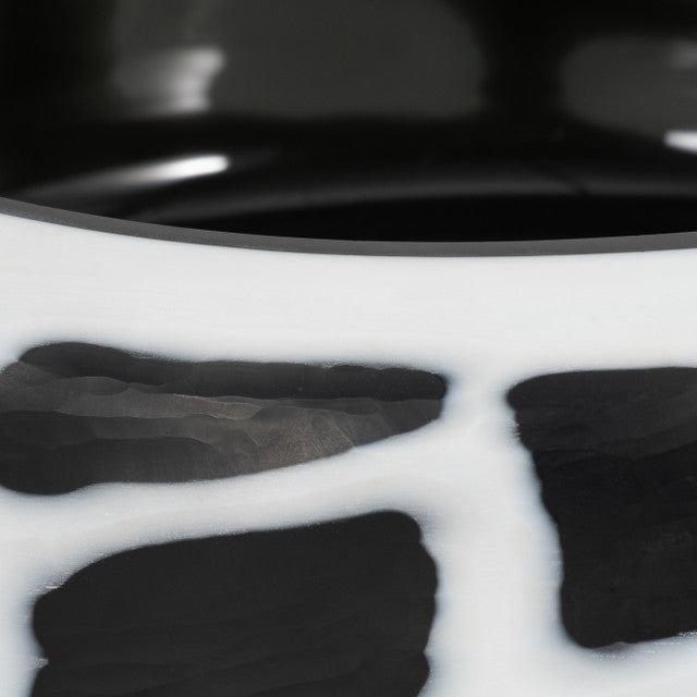 Bowl Zoe negro y blanco en vidrio
