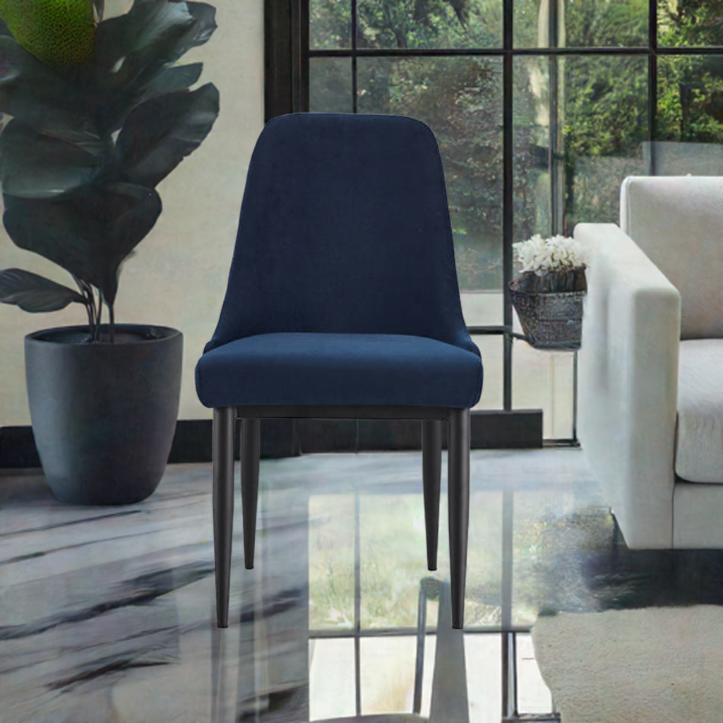 Silla de Comedor Azul Velvet