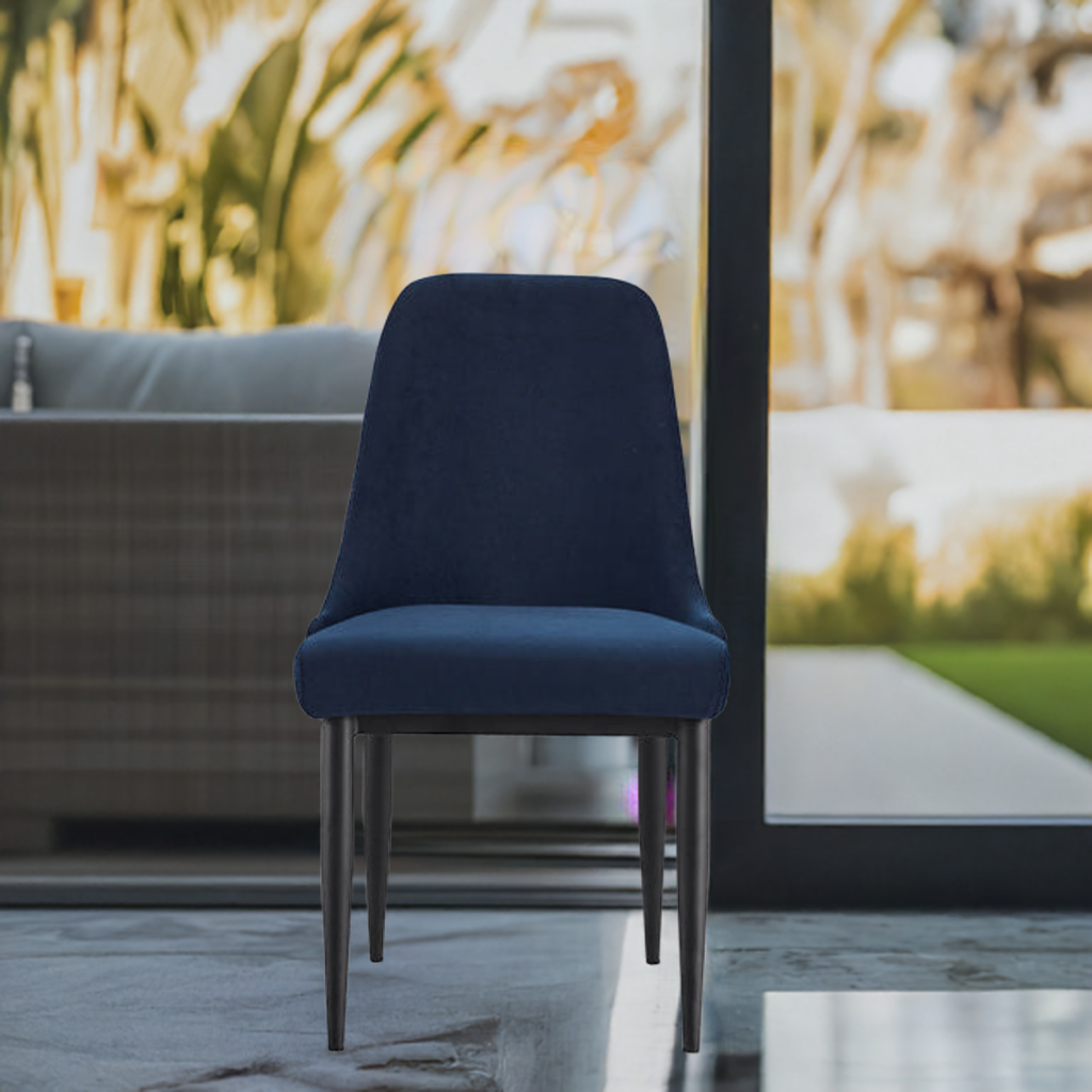 Silla de Comedor Azul Velvet