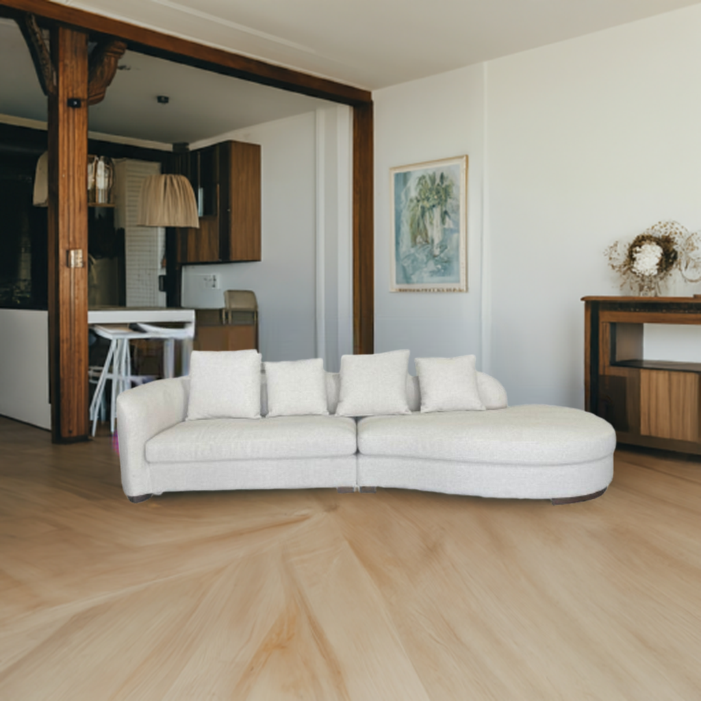 Sofá Curvo Marsella Boucle Beige