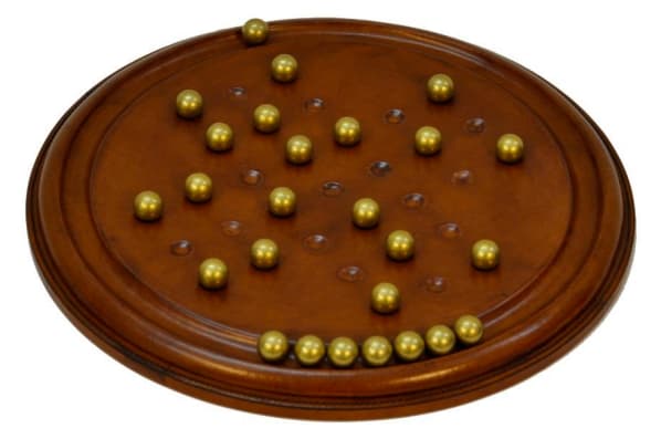 Juego Solitario de Cuero con Bolas de Metal