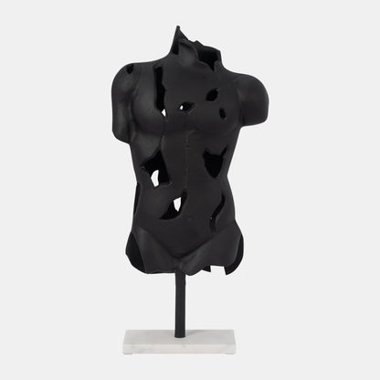 BUSTO CRACKEADO NEGRO 59CM - Time of Interiors 