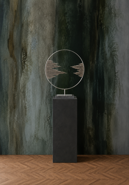 ESCULTURA ACERO MARMOL