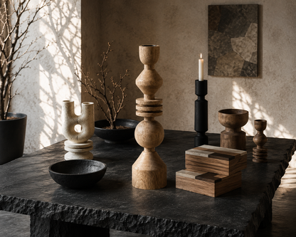 Candelabro Madera  Natu