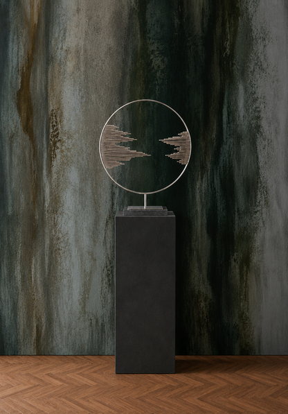 ESCULTURA ACERO MARMOL