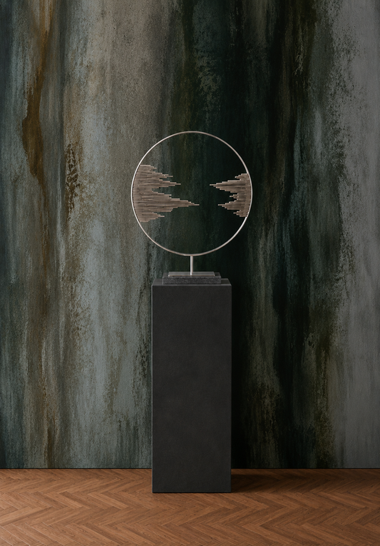ESCULTURA ACERO MARMOL