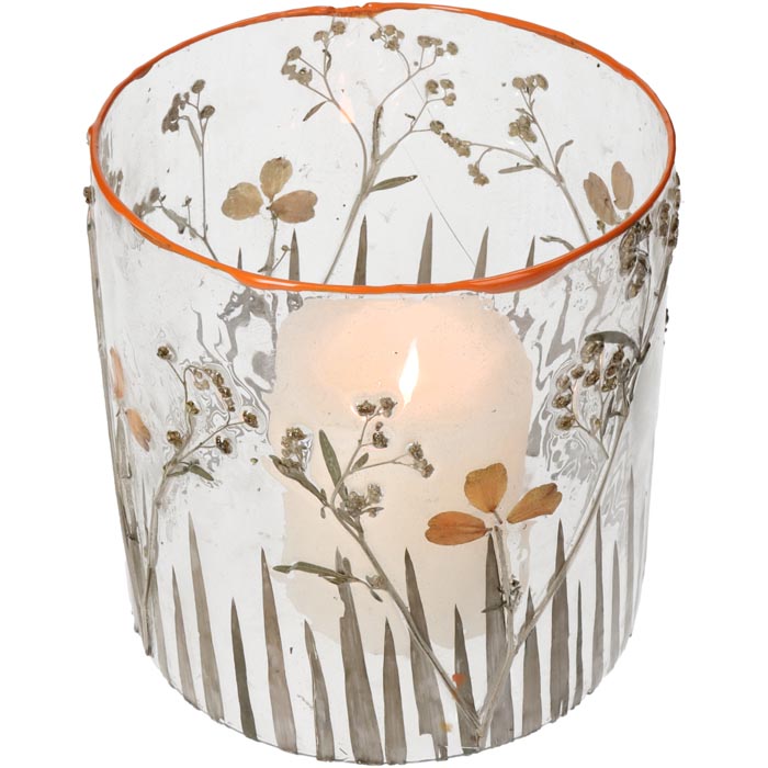 Portavelas Dried Flowers Transparente 
