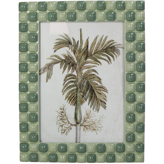 Portarretratos A cuadros Resina Verde