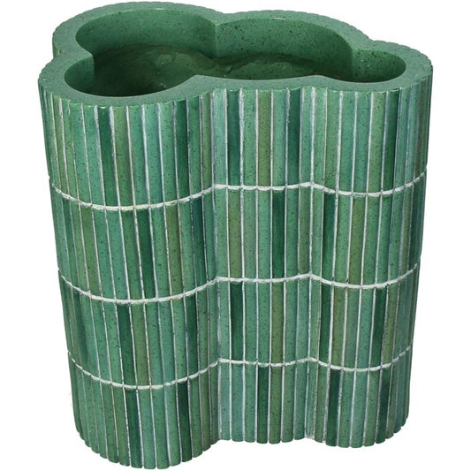 Florero Oliva Resina Verde