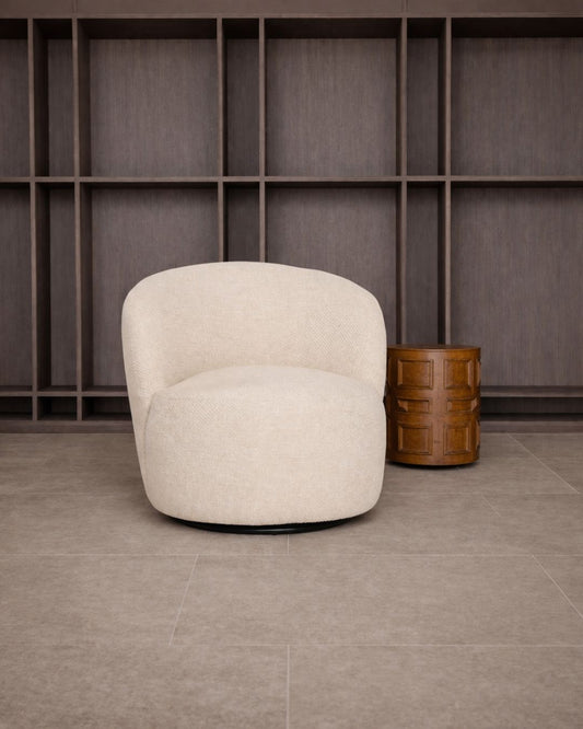 Sitial Giratorio Aura Tela Natura Blanco Invierno