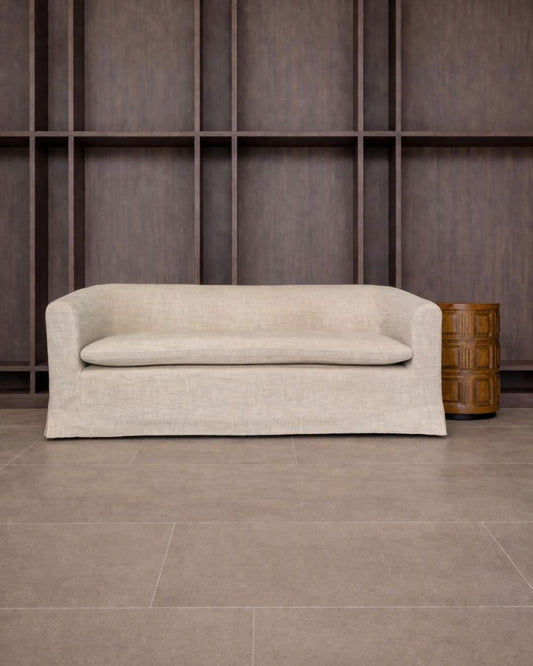 Sofá Clarisa Lino Beige Crudo