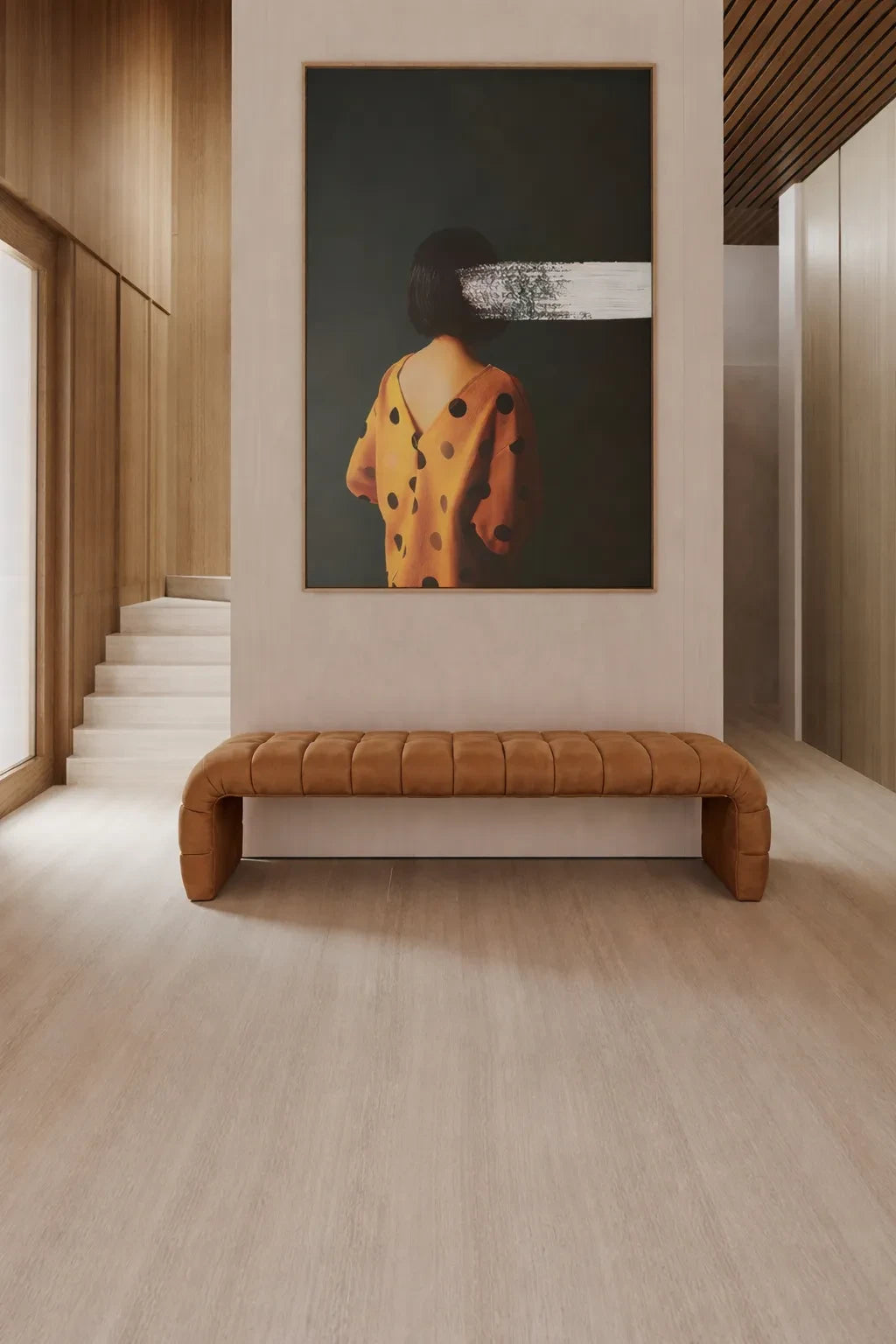 Banqueta Westwood Cuero Vegano Camel