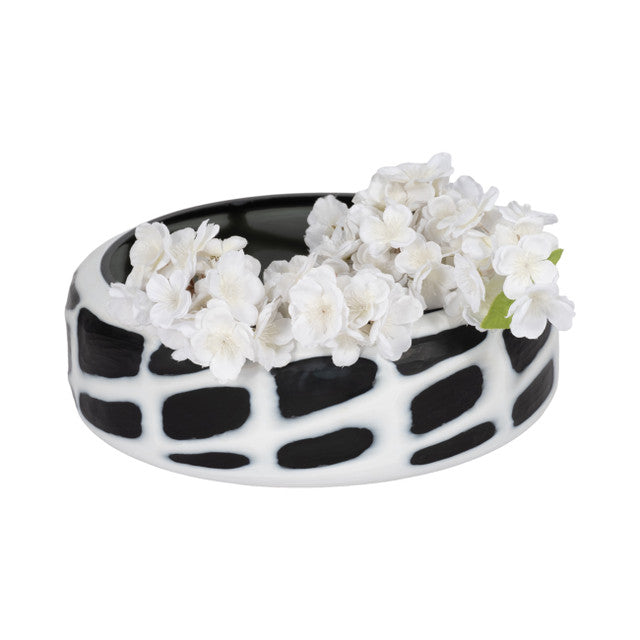 Bowl Zoe negro y blanco en vidrio