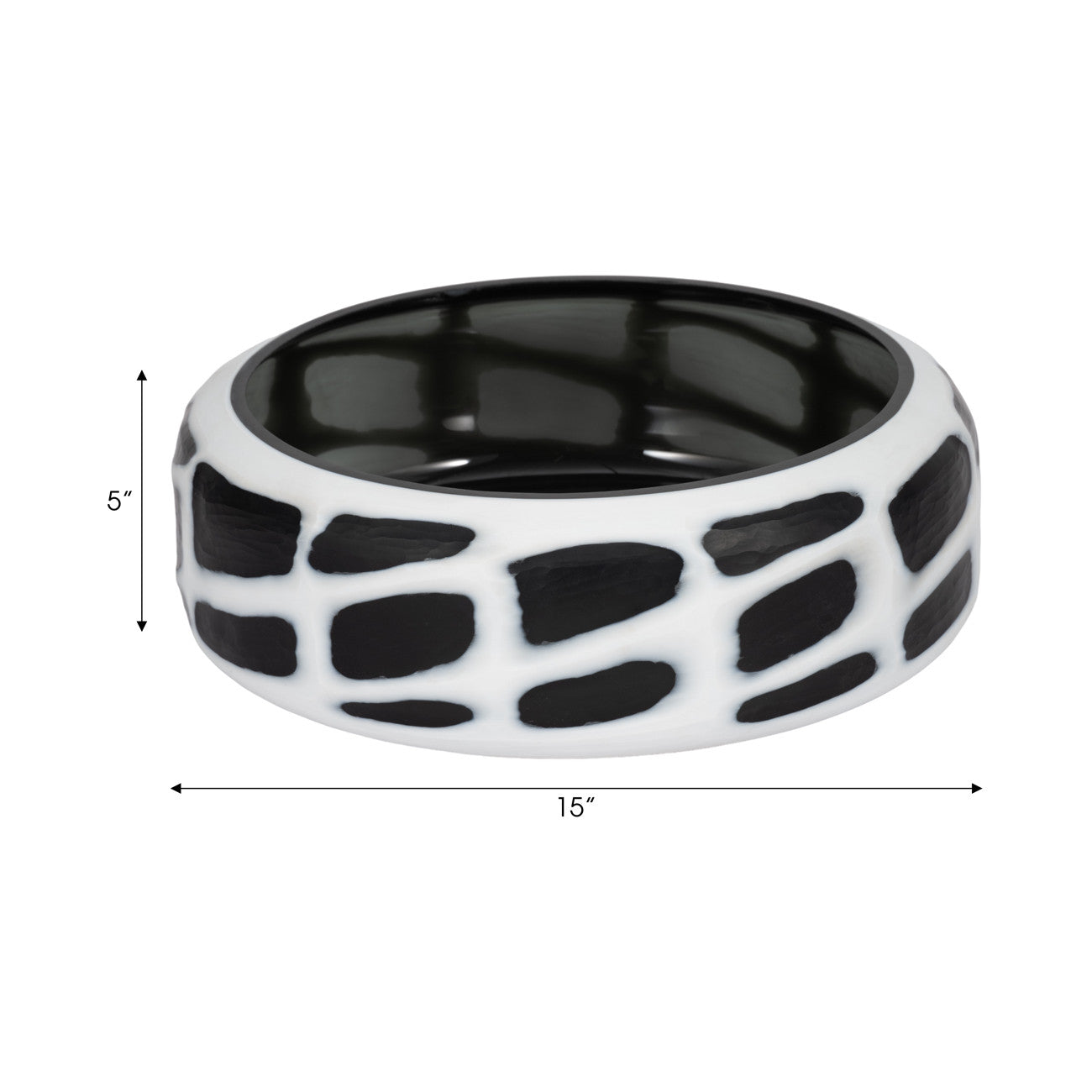 Bowl Zoe negro y blanco en vidrio