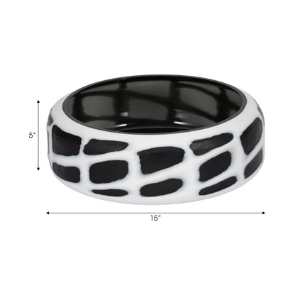 Bowl Zoe negro y blanco en vidrio