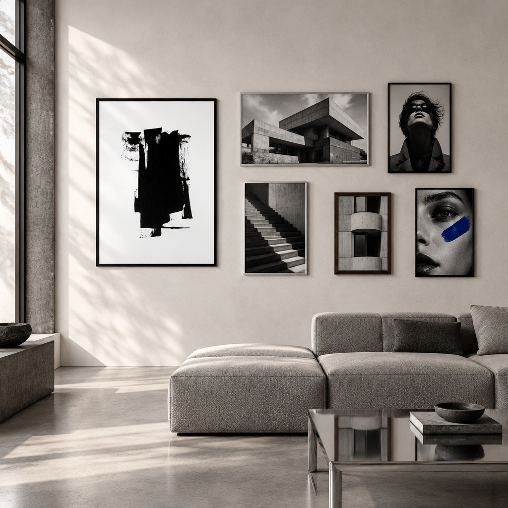 Cuadro Tinta Negra en una galería urbana reorganizada