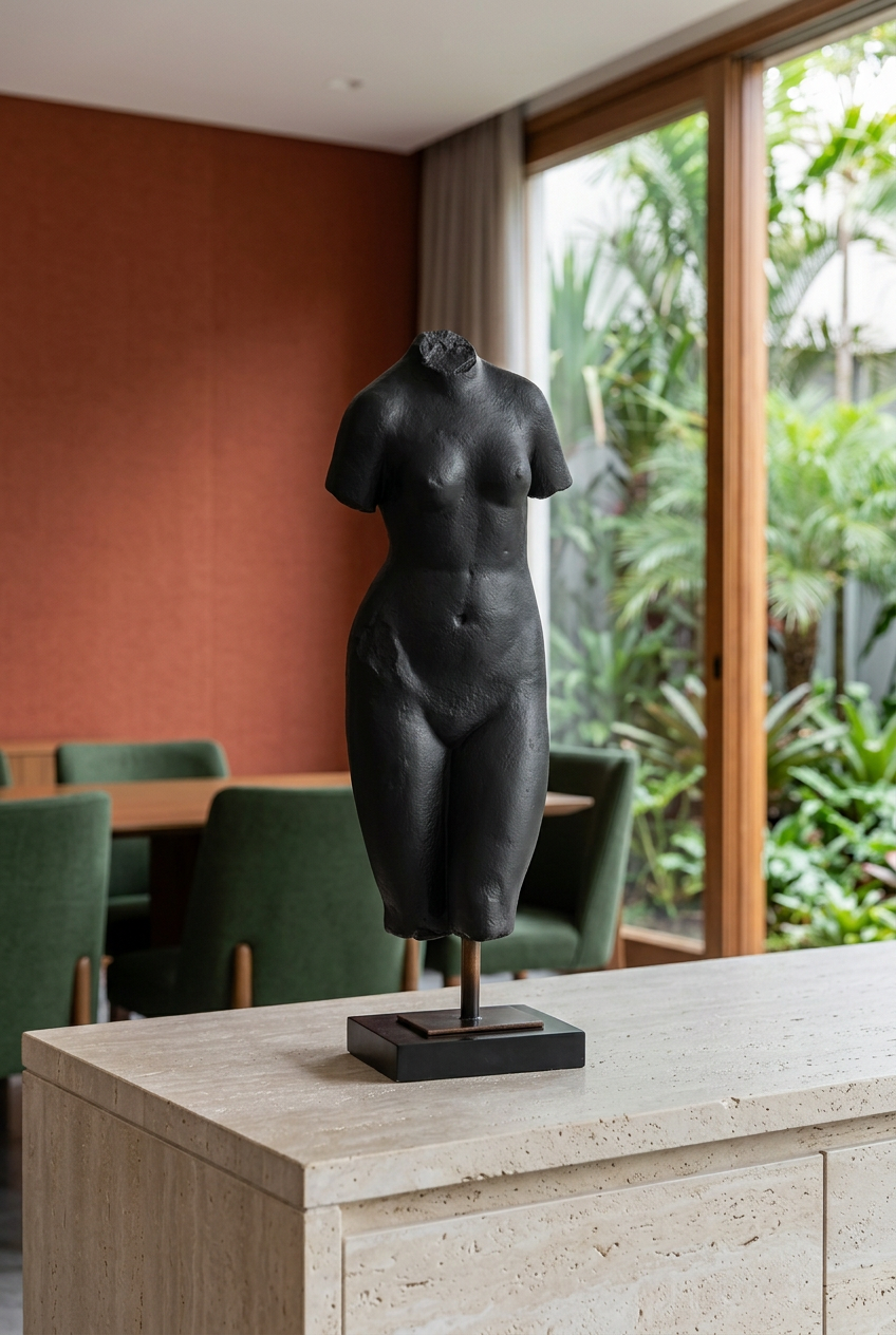 Figura Desnudo Negra con encuadre cercano en comedor