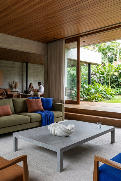 Figura Manos Zen con escala reducida en el living