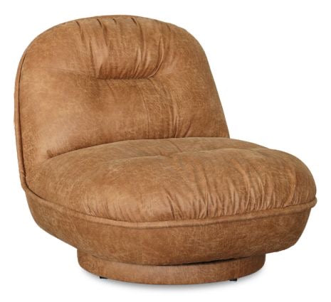 Sitial Giratorio Bold Cuero Vegano Camel