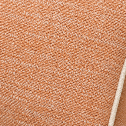 Detalle de la tela de lino damasco jaspeada con vivo crema