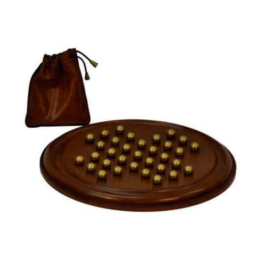 Juego Solitario de Cuero con Bolas de Metal