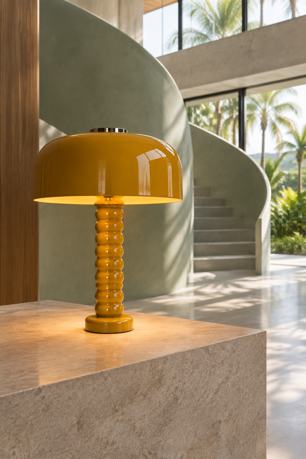 Lámpara Duna en un nuevo ambiente editorial elegante