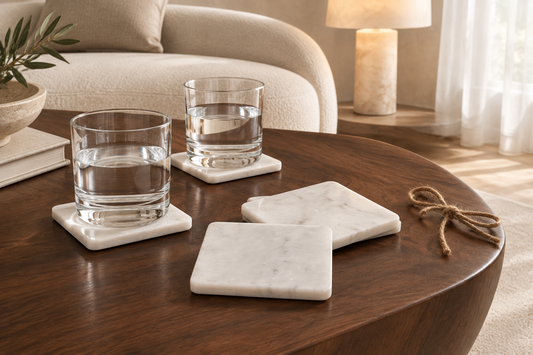 Posavasos Noah Blancos en un ambiente elegante y moderno