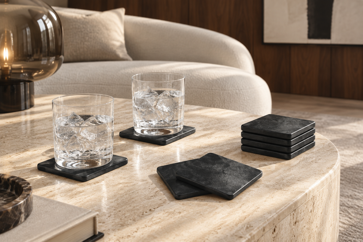 Posavasos Noah Negros en un ambiente moderno y elegante