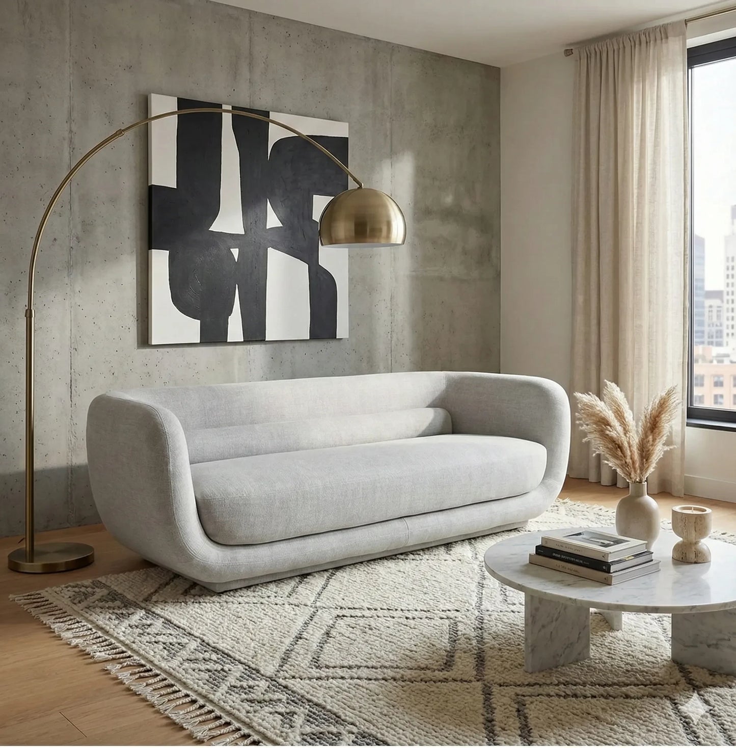 Sofá Portland Lino Gris Claro