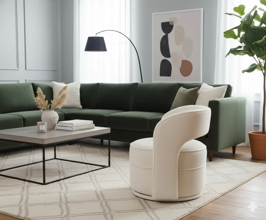 Sitial Giratorio Niza Boucle Marfil