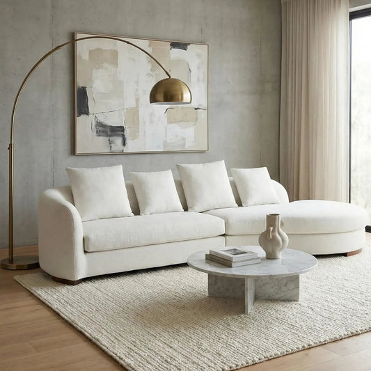 Sofá Curvo Marsella Natura Blanco Invierno