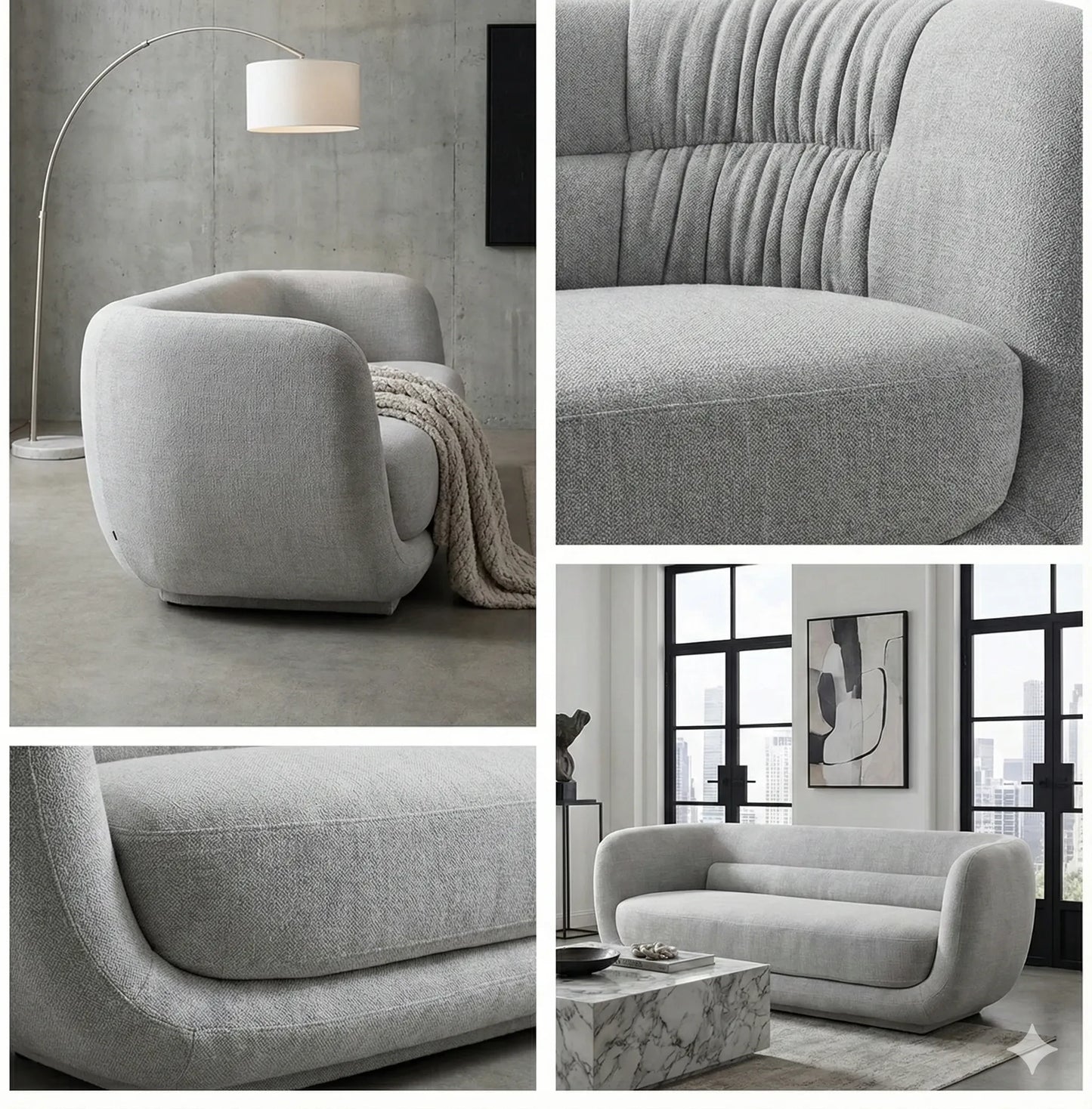 Sofá Portland Lino Gris Claro