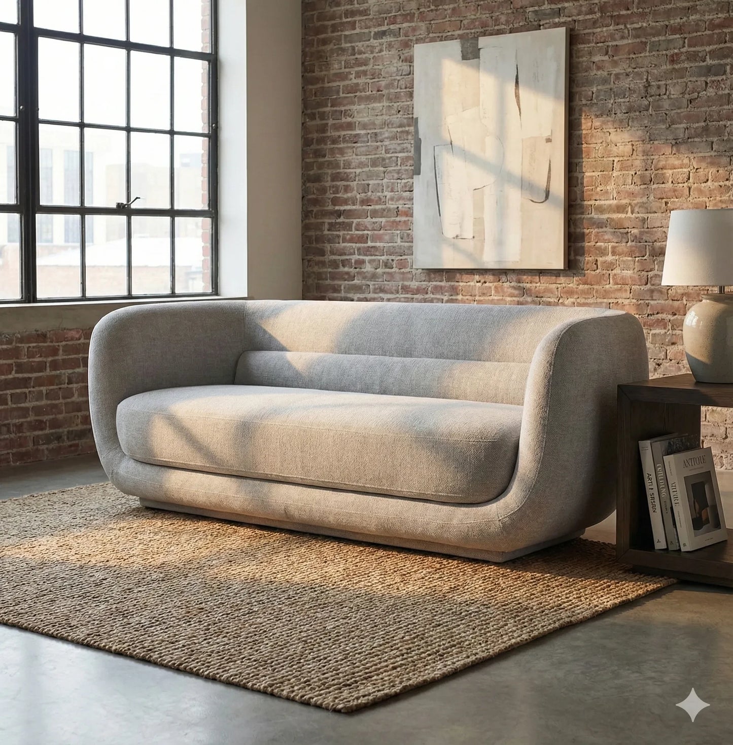 Sofá Portland Lino Gris Claro