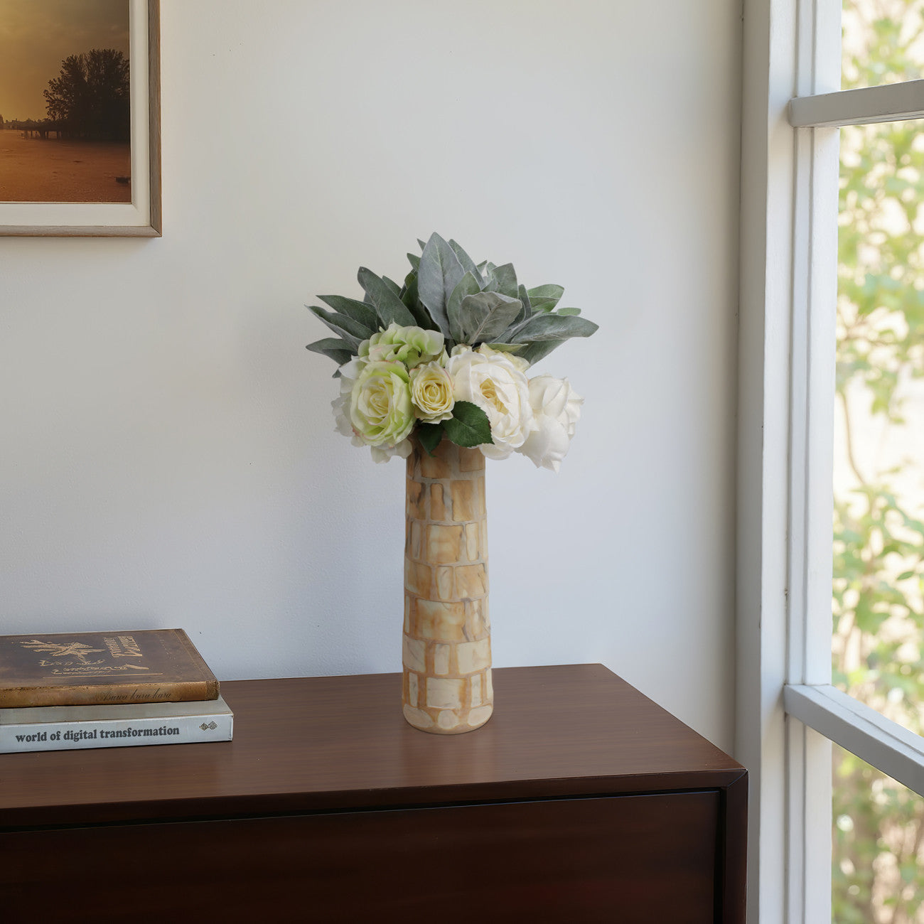 Jarrón Saúl café en vidrio